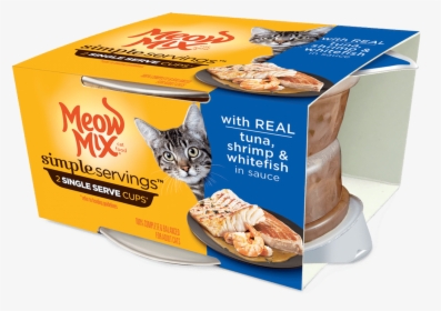 Meow Mix Simple Servings Adult Tuna, Shrimp And Whitefish - Meow Mix Single Servings, HD Png Download, Transparent PNG