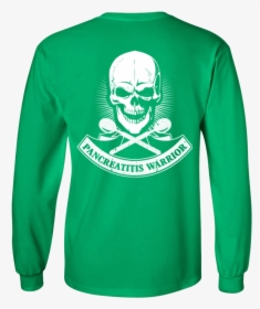 Pancreatitis Warrior Skull Long Sleeve Unisex T Shirt - T-shirt, HD Png Download, Transparent PNG