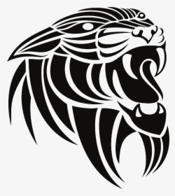 Head, Silhouette, Art, Animal, Species - Tribal Panther Head Tattoo, HD Png Download, Transparent PNG