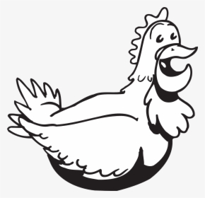 Drawing Outline Chicken Cartoon, HD Png Download, Transparent PNG