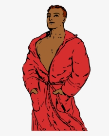 Man In Bathrobe - Sexy Man Cartoon Png, Transparent Png, Transparent PNG