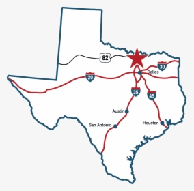 Texas Map Roads Leading To Gainesville - Gainesville Texas On A Map, HD Png Download, Transparent PNG