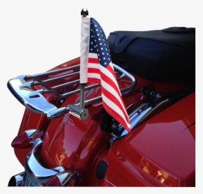Automotive 1 Flagpole And 2 Usa Flag Motorcycle Flagpole - Flag Of The United States, HD Png Download, Transparent PNG