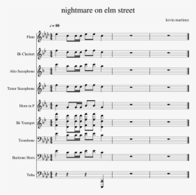 Nightmare On Elm Street Sheet Music For Flute, Clarinet, - Flashing Lights Flute Sheet Music, HD Png Download, Transparent PNG