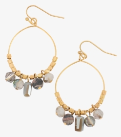 *gold Hoop With 5 Gray Drops - Earrings, HD Png Download, Transparent PNG