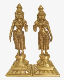 Brass Pair Of Devi S God Statues, 10 X 7 Inch, Vgo - Bronze Sculpture, HD Png Download, Transparent PNG