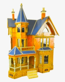 Victorian Gottschalk Blue Roof Dollhouse - Doll House Victorian Transparent, HD Png Download, Transparent PNG