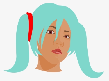 Beauty No01 Cosplay Clip Arts - Girl Blue Hair Clipart, HD Png Download, Transparent PNG