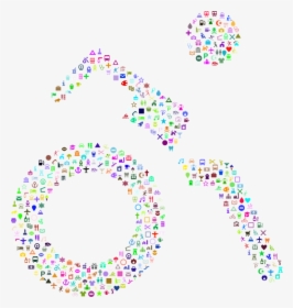 Wheelchair, Disabled, Disability, Icons, Set, Symbols - Circle, HD Png Download, Transparent PNG