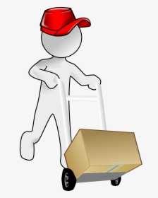 Bubble Person Carrying A Packet Using A Crate Clip - Red Cap Clip Art, HD Png Download, Transparent PNG