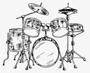 Drawing Of Drum Set, HD Png Download, Transparent PNG