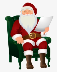 Pin Santa Clipart Free Download - Transparent Santa Sitting Clipart, HD Png Download, Transparent PNG