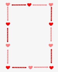 Heart And Candy Border By Cuteeverything Border For - Valentines Day Border Clip Art, HD Png Download, Transparent PNG
