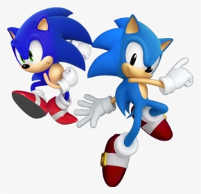Classic Sonic Png - Sonic The Hedgehog Classic And Modern, Transparent Png, Transparent PNG