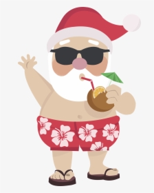 Wearing Claus Santa Pants Png Download Free Clipart - Santa In Hawaii Clipart, Transparent Png, Transparent PNG