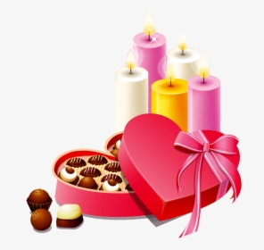 Chocolate Clipart Candle - Valentine, HD Png Download, Transparent PNG