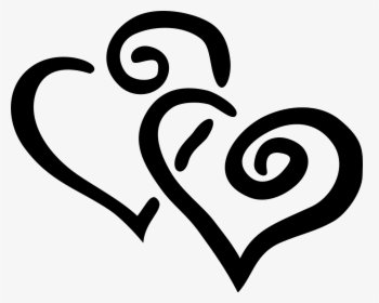 Hearts, Design, Swirl, Black, Love, Wedding, Valentine - Love Clipart Black And White, HD Png Download, Transparent PNG