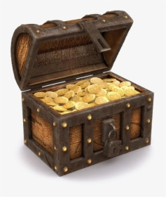 Opened Treasure Chest Png - Gold Pirate Treasure Chest, Transparent Png, Transparent PNG