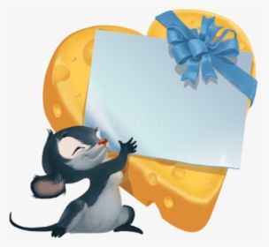 Transparent Cheese Clipart - Mouse With Cheese Png, Png Download, Transparent PNG