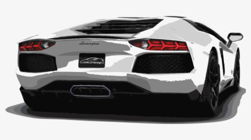 Lambo Transparent Cartoon - Lamborghini Aventador Silhouette Vector, HD Png Download, Transparent PNG
