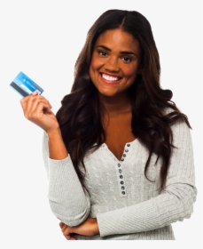 Women Holding Credit Card, HD Png Download, Transparent PNG