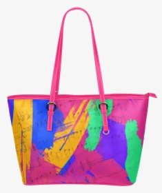 Groovy Paint Brush Strokes Leather Tote Bag/small - Handbag, HD Png Download, Transparent PNG