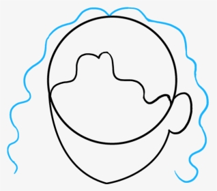 How To Draw Curly Hair Really Easy Drawing Tutorial - Line Art, HD Png Download, Transparent PNG