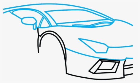 Simple Lamborghini Aventador Drawing, HD Png Download, Transparent PNG