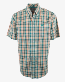 Cinch Short Sleeve Yellow, Green And Orange Plaid Shirt - Short Sleeve Orange Green Blue Plaid Shirt, HD Png Download, Transparent PNG