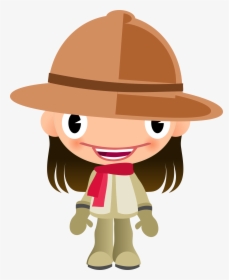 Desenhos Coloridos De Safari - Girl With A Hat Clipart, HD Png Download, Transparent PNG