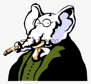 Cartoon Cigar Png - Elephant Smoking A Cigar, Transparent Png, Transparent PNG