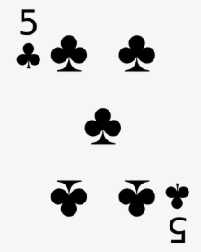Cards 5 Club - 5 Of Clubs Playing Card, HD Png Download, Transparent PNG