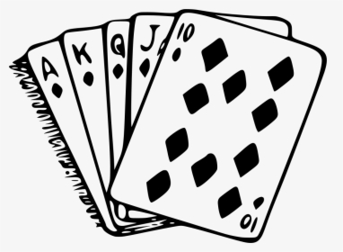 Poker Drawing Hand - Cards Black And White, HD Png Download, Transparent PNG