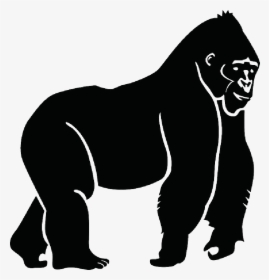 Free Graphic Silhouette Ape - Gorilla Silhouette, HD Png Download, Transparent PNG