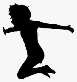 Girl Jumping Silhouette Png, Transparent Png, Transparent PNG