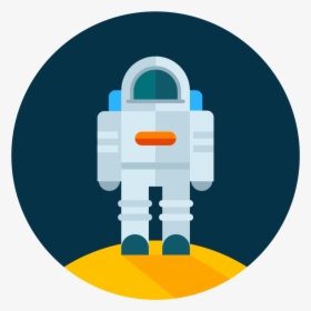Astronaut Moon Icon Vector - Space Icons, HD Png Download, Transparent PNG