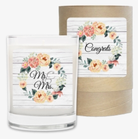 Congrats Wreath Wedding Candle - Garden Roses, HD Png Download, Transparent PNG