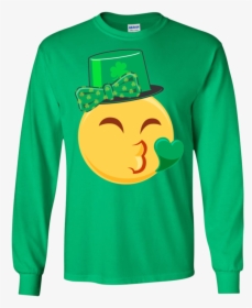 Emoji Saint Patricks Day Shirt Girls Green Heart Eyes - T-shirt, HD Png Download, Transparent PNG