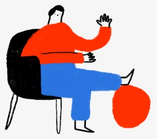 Illustration Of Person Sitting In A Chair Waving With, HD Png Download, Transparent PNG