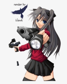 Female Anime With Gun, HD Png Download, Transparent PNG