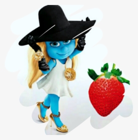 Thesmurf Smurf Blue White Gold Strawberry - Smurfette Harper's Bazaar, HD Png Download, Transparent PNG