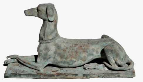 Elegant Cast And Patinated Garden Hound Or Whippet - Statue, HD Png Download, Transparent PNG