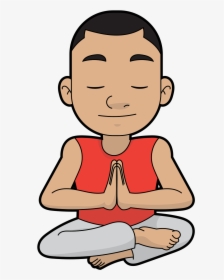 Meditating Man Png Cartoon, Transparent Png, Transparent PNG