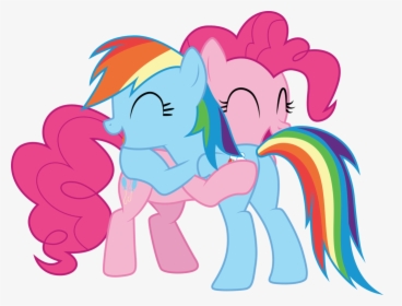 Pony Clipart Pinkie Pie - Pinkie Pie Hug Rainbow Dash, HD Png Download, Transparent PNG