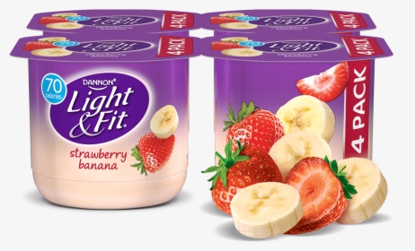 Nonfat Light Strawberry Banana Yogurt From Giant Eagle - Dannon Light & Fit Peach Yogurt, HD Png Download, Transparent PNG