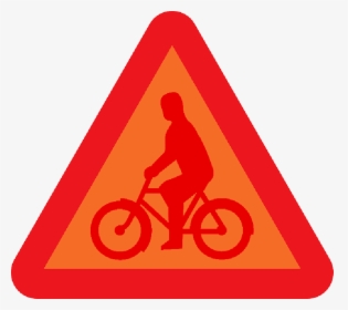 Sign, Transportation, Bicycle, Warning, Roadsigns - Clipart Person Riding Bike Png, Transparent Png, Transparent PNG