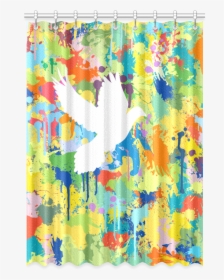 Dove White Colorful Splat Complete Window Curtain - Window Valance, HD Png Download, Transparent PNG