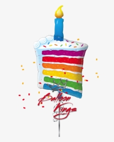 Rainbow Cake - Rainbow Cake With Candle, HD Png Download, Transparent PNG