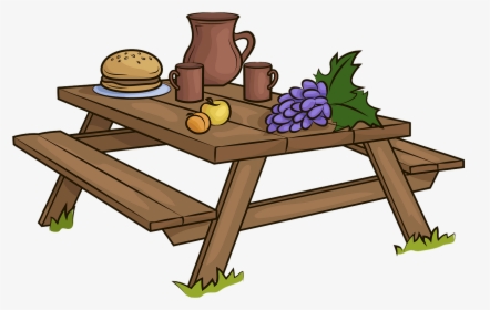 Picnic Table With Food Clipart, HD Png Download, Transparent PNG