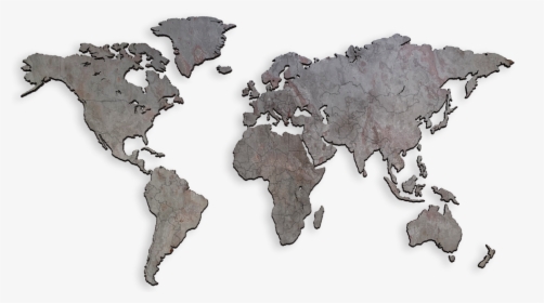 Mapawall Stonecut World Map Arctic Red - World Map Wood Cut, HD Png Download, Transparent PNG